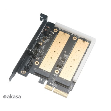 Akasa - M.2 PCIe és M.2 SATA SSD adapter - RGB LED és hűtő - AK-PCCM2P-03
