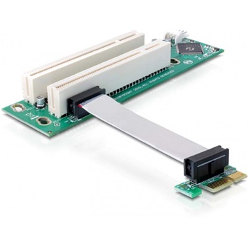 Delock 41341 PCI Express emelő kártya x1 > 2x PCI 32Bit 5V flexibilis kábellel