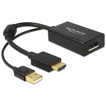 Delock 62667 HDMI-A dugós csatl. > DisplayPort 1.2 csatl. hüvely adapter - Fekete