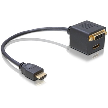Delock 65054 HDMI apa > HDMI + DVI 25pin anya adapter