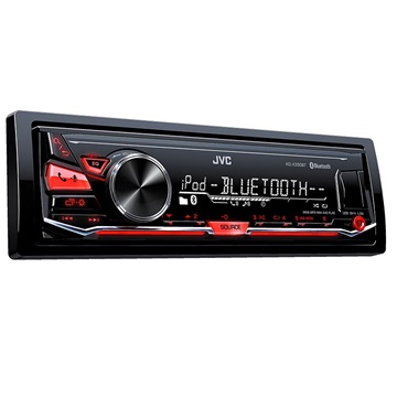 AUD JVC KD-X330BTE USB-s, Bluetooth, piros autóhifi fejegység