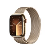 Apple Watch S9 Cellular 41mm Gold Stainless Steel Case w Gold Milanese Loop