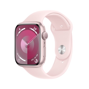 Apple Watch S9 GPS 45mm Pink Alu Case w Light Pink Sport Band - S/M