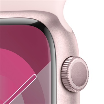 Apple Watch S9 GPS 45mm Pink Alu Case w Light Pink Sport Band - S/M