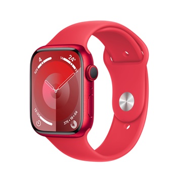Apple Watch S9 GPS 45mm RED Alu Case w RED Sport Band - S/M