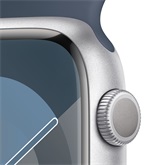 Apple Watch S9 GPS 45mm Silver Alu Case w Storm Blue Sport Band - M/L