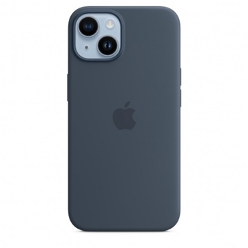 Apple iPhone 14 MagSafe rögzítésű szilikontok - Viharkék