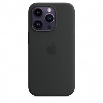 Apple iPhone 14 Pro MagSafe rögzítésű szilikontok - Éjfekete