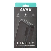 AVAX PB201B LIGHTY Type-C Powerbank 20.000mAh, fekete