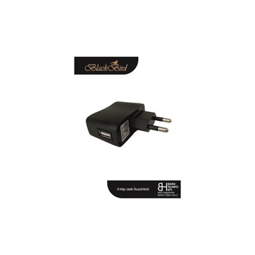 BH832 BlackBird Hálózati Töltőfej 1A Fekete, Micro USB kábel 1,5m - fekete
