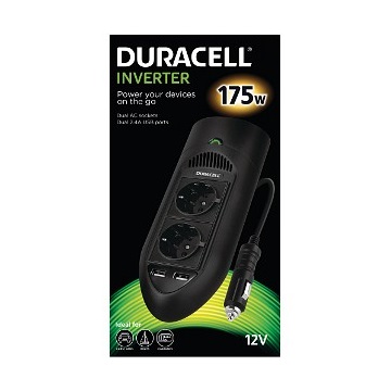 Duracell DRINV15-EU  175W Twin EU Socket Inverter