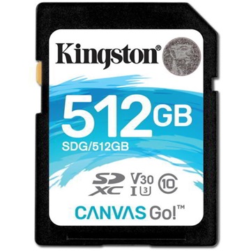 Kingston 512GB SD Canvas Go (SDXC Class 10 UHS-I U3) (SDG/512GB) memória kártya