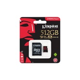 Kingston 512GB SD micro Canvas React (SDXC Class 10 UHS-I U3) (SDCR/512GB) memória kártya adapterrel