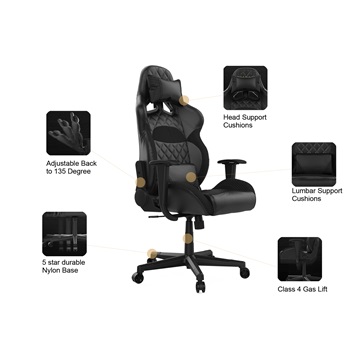 Gamdias Zelus E1-L gaming szék - Fekete