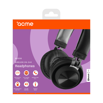 ACME BH203G Bluetooth fejhallgató - Szürke