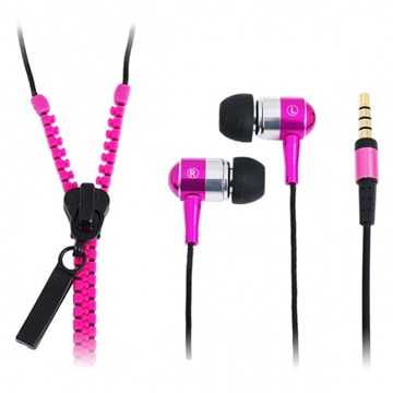 LogiLink HS0022 Zippzár fülhallgató - Rózsaszín