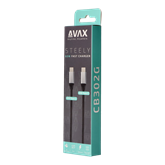 AVAX CB302G STEELY Type C-Type C 60W gyorstöltő, sodorszálas kábel, 3A, acélszürke - 1,5m