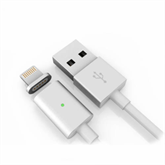 BH 2in1Micro USB/ Iphone töltő kábel mágneses 1m - Ezüst