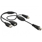 Delock 13009 IEC jack > IEC plug  antenna kábel (phantom táp 5V USB-ről) - 0,2m