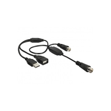 Delock 13009 IEC jack > IEC plug  antenna kábel (phantom táp 5V USB-ről) - 0,2m