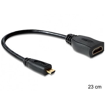Delock 65391 micro D apa > A anya High Speed HDMI kábel Ethernettel - 0,2m