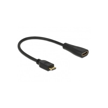 Delock 65650 mini-C apa > A anya High Speed HDMI kábel Ethernettel - 0,23m