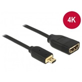 Delock 65687 HDMI micro-D apa / HDMI-A anya 3D 4K High Speed HDMI Ethernettel kábel - 0,2m