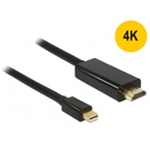 Delock 83699 miniDisplayport 1.2 dugó - High Speed HDMI A dugó 4K - Fekete - 2m