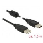 Delock 84890 USB 2.0 A dugó > USB 2.0 A dugó fekete - 1,5 m