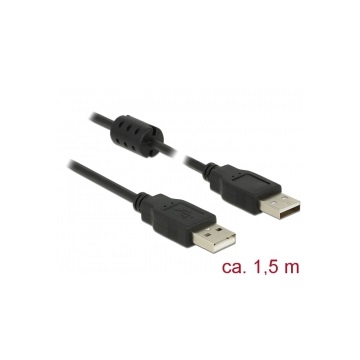 Delock 84890 USB 2.0 A dugó > USB 2.0 A dugó fekete - 1,5 m