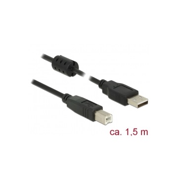 Delock 84896 USB 2.0 A dugó > USB 2.0 B dugó fekete - 1,5 m