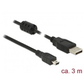 Delock 84915 USB 2.0 A dugó > USB 2.0 Mini B dugó fekete - 3 m
