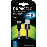 Duracell USB5013A  Sync/Charge Cable 1 Metre Black
