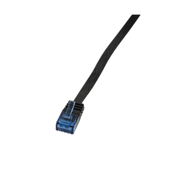 LogiLink CP0133B Cat5e U/UTP/Telefon lapos patch kábel - Fekete - 0,5m