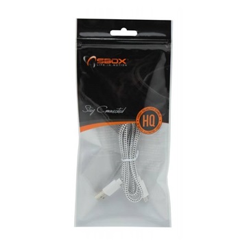 Sbox Micro USB kábel 1m - Fehér