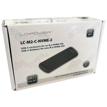 LC Power Külső ház - USB 3.2 2x2 Type C - M.2 NVMe SSD - LC-M2-C-NVME-2X2-RAID