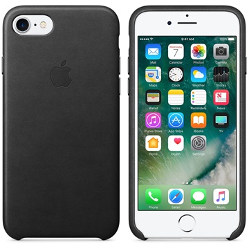 MOBIL Apple Iphone 7 fekete bőrtok