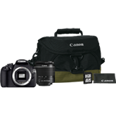 PHO Canon EOS 750D kit 18-55 IS STM objektívvel + Canon táska + 8GB SD + törlőkendő - Fekete