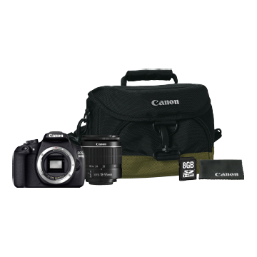 PHO Canon EOS 750D kit 18-55 IS STM objektívvel + Canon táska + 8GB SD + törlőkendő - Fekete