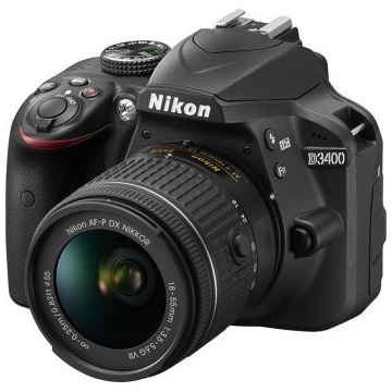 PHO Nikon D3400 kit AF-P 18-55 VR + AF-P 55-300 VR objektívvel - Fekete