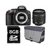 PHO Nikon D5300 kit AF-P 18-55 VR objektívvel- Fekete + Nikon táska + 8GB SD