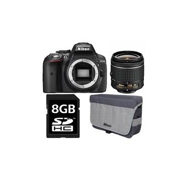PHO Nikon D5300 kit AF-P 18-55 VR objektívvel- Fekete + Nikon táska + 8GB SD