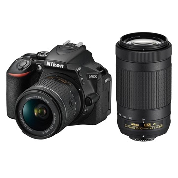 PHO Nikon D5600 kit AF-P 18-55mm VR + AF-P 70-300mm VR objektívvel- Fekete