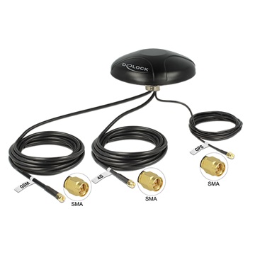 Delock 12455 Multiband LTE UMTS GSM GPS SMA Antenna omnidirectional roof mount outdoor