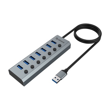 Akasa Connect 7 IPS - 7 portos USB-elosztó - AK-HB-21BKCM