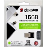 Kingston 16GB microUSB3.0 / USB3.0 Fekete Pendrive - DTDUO3/16GB