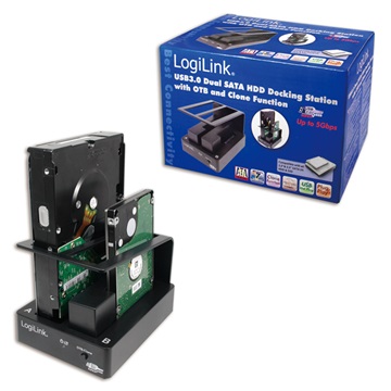 LogiLink QP0010 3.0 dupla SATA HDD dokkoló állomás OTB és klón funkcióval
