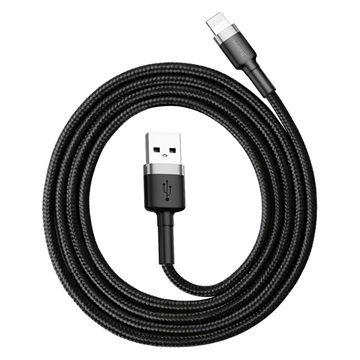 Baseus Cafule USB- iPhone adat/töltőkábel 2,4A , 1m, szürke-fekete