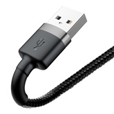 Baseus Cafule USB- iPhone adat/töltőkábel 2,4A , 1m, szürke-fekete