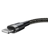 Baseus Cafule USB- iPhone adat/töltőkábel 2,4A , 1m, szürke-fekete